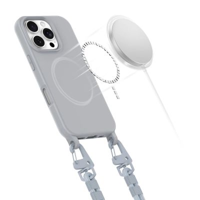 4. Tech-Protect MagNecklace MagSafe Case with Lanyard for iPhone 16 Pro Max - Gray
