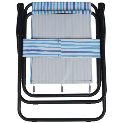 7. CAMPING CHAIR WITH ARMRESTS 52x44x75CM FOLDING BLUE LINES
