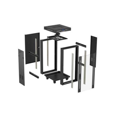 20. LANBERG FLOOR RACK CABINET 19" 24U 600X600 BLACK GLASS DOOR LCD (FLAT PACK) V2