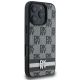 4. DKNY Checkered Pattern & Printed Stripes Case for iPhone 16 Pro - Black