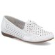 Women's leather moccasins, openwork, lightweight, comfortable, white, Rieker L6352-80