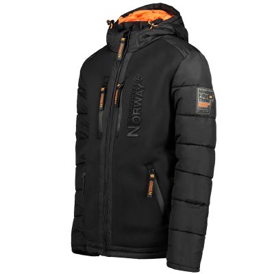 3. Geographical Norway BEACHWOOD BLACK-FORANGE DB MEN 068 BS4 BLACK men's jacket (WU6631H/GN-NOIR)