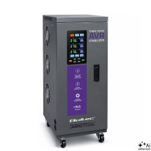Qoltec Three-phase AVR MULTIPROTECTION voltage regulator | 10kVA | Accuracy ± 3% | 3F servomotor | LCD | Expert Line