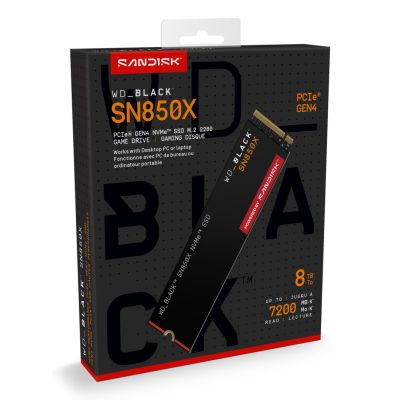 10. WD Black SN850X 8TB M.2 NVMe SSD WDS800T2X0E