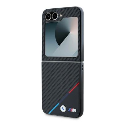 6. BMW Carbon Tricolor Case for Samsung Galaxy Z Flip 6 - Black