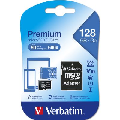 3. Verbatim Premium 128 GB MicroSDXC UHS-I Class 10
