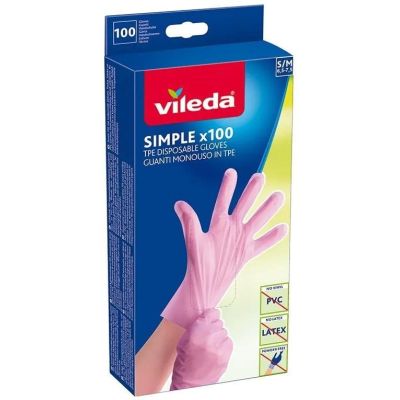 2. Vileda Natural Latex Latex Gloves S/M 100 pcs