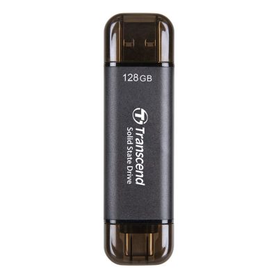 2. Transcend ESD310C Thunderbolt Technology 128GB USB Type-A / USB Type-C USB 3.2 Gen 2x2 Black