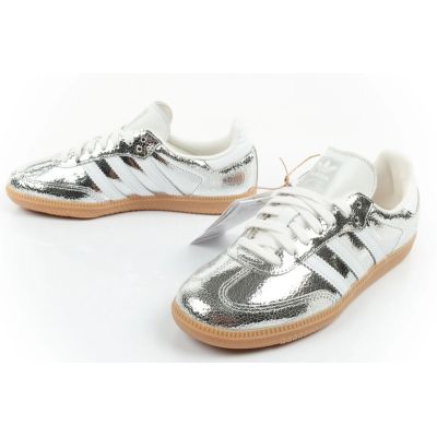 8. Adidas women's sports shoes Samba OG silver sneakers fashionable leather
