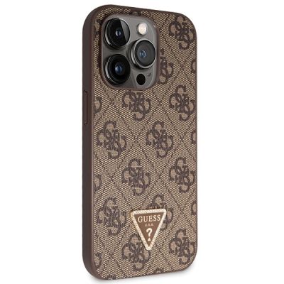 4. Guess GUHCP14LP4TDSCPW case for iPhone 14 Pro - brown Crossbody 4G Metal Logo