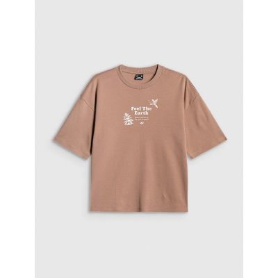 5. Women's regular printed T-shirt 4F 4FRSS26TTSHF3704-83S