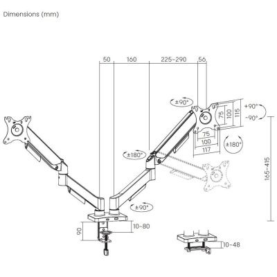 11. Deltaco ARM-1300-B TV Mount 81.3 cm (32") Black