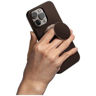 4. Uniq Keva Air Magclick Charging GripFit Case for iPhone 16 Pro Max - Brown