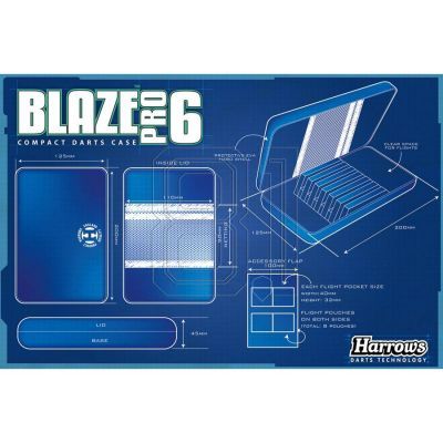 4. Harrows Blaze Pro 6 Case Darts Case
