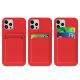 3. Card Case Silicone Wallet Wallet With Card Slot Documents For Xiaomi Redmi 10X 4G / Xiaomi Redmi Note 9 Red