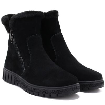 4. Women’s Black Lined Leather Ankle Boots Vinceza 133126