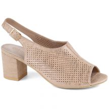 Potocki W WOL156C suede high-heeled sandals, beige