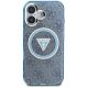 3. Guess IML Metal Glitter 4G Circle Triangle MagSafe Case for iPhone 16 - Blue