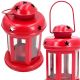 6. RED TEA LIGHT LANTERN CANDLE HOLDER