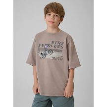 Boy's loose T-shirt with print 4F 4FJRSS26TTSHM4279-25S