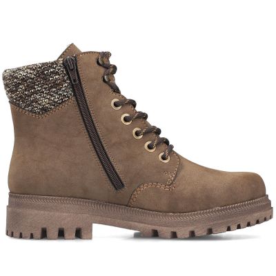 2. Women's comfortable brown trapper boots Rieker Y7621-25