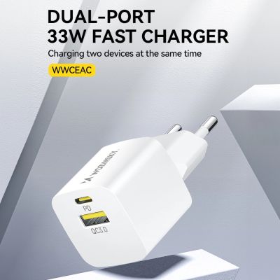 7. Wozinsky WWCEAC GaN USB-A USB-C 33W Wall Charger - White