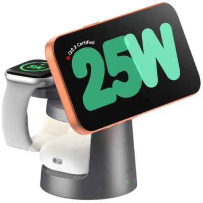 2. SODI 3-in-1 Wireless Charger with Night Light 25W W108A - Gray