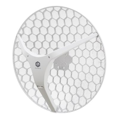 2. MIKROTIK RouterBOARD LHG-5axD-XL + L3 router (800MHz; 256MB RAM, 1xGLAN, 1x 5GHz 802.11ax; 27dBi antenna) outdoor