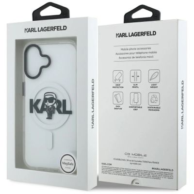 8. Karl Lagerfeld IML Karl Sketch Logo MagSafe Case for iPhone 17 - Transparent