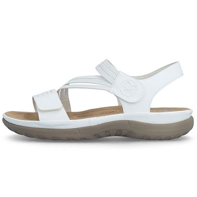3. Comfortable women's sandals with Velcro and elastic bands, white Rieker 64870-81