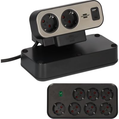 Brennenstuhl Estilo Duplex Power Strip with Surge Protection, 1x USB C, 9x Sockets
