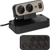 Brennenstuhl Estilo Duplex Power Strip with Surge Protection, 1x USB C, 9x Sockets