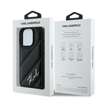 8. Karl Lagerfeld Quilted Signature iPhone 16 Pro Case - Black