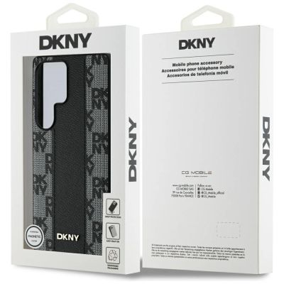 8. DKNY Leather Checkered Pattern MagSafe Case for Samsung Galaxy S25 Ultra Black