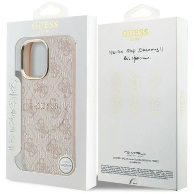 16. Guess 4G PU Classic Logo MagSafe Case for iPhone 17 - Pink