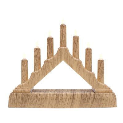 5. ADVENT CANDLE HOLDER 15.5x3.2x13.5CM 7 LED BATTERY-POWERED PINE