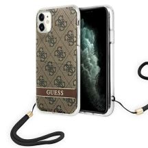 Guess GUOHCN61H4STW iPhone 11 brown/brown hardcase 4G Print Strap