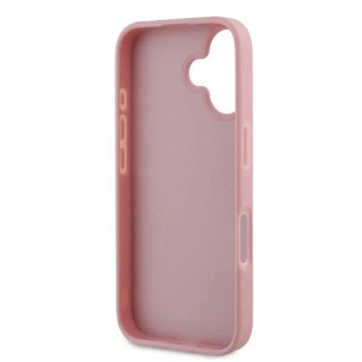 7. Guess Fixed Glitter Big 4G iPhone 16 Case - Pink