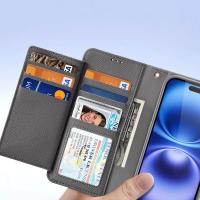7. Dux Ducis Lawa Leather Case for iPhone 16 - Gray