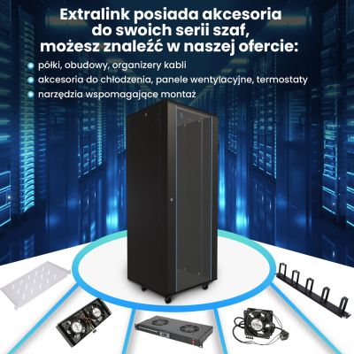 2. Extralink Rack Cabinet 32U 800x800 Black Floor Standing