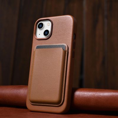 15. iCarer Case Leather Case Cover for iPhone 14 Plus Brown (MagSafe Compatible)