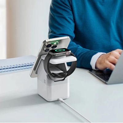 13. Duzzona W20 15W 4in1 inductive charger for iPhone / AirPods / Apple Watch with night lamp - white