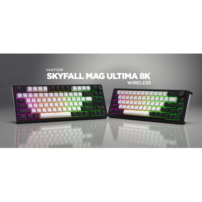 7. HATOR Skyfall 65 MAG ULTIMA 8K wireless keyboard Gaming USB + RF Wireless + Bluetooth QWERTY US English Black, White