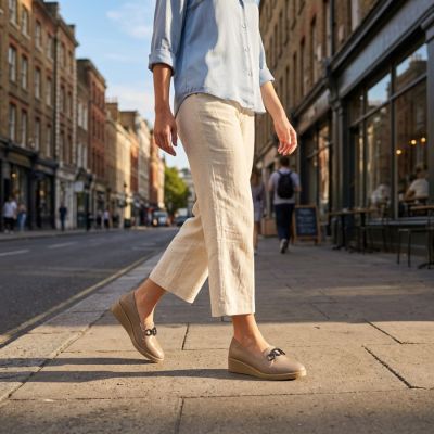 8. Women's beige wedge shoes with decoration M.Daszyński MR2265