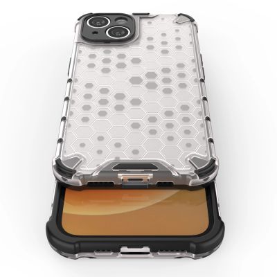 8. Honeycomb case for iPhone 14 armored hybrid cover transparent