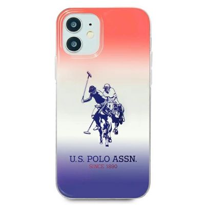3. US Polo Assn. Gradient Pattern Collection iPhone 12 mini Case - Red and Blue