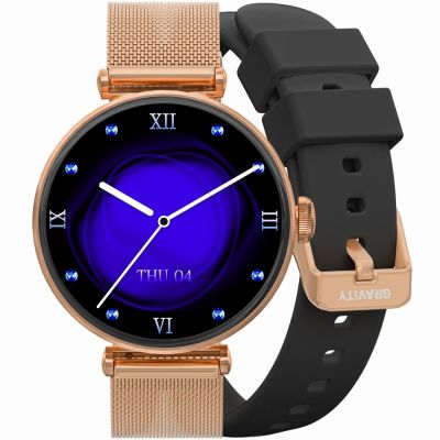 Smartwatch Gravity Rose Gold Black 2 Straps GT26-3