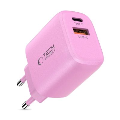 2. Tech-Protect NCA30 PD 30W QC3.0 USB-A / USB-C Wall Charger - Pink