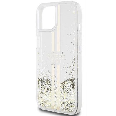 6. Guess Liquid Glitter Gold Stripes case for iPhone 15 Plus / 14 Plus - transparent