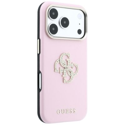 4. Guess Smooth & Big Strass Logo Case for iPhone 18 Pro Max / 17 Pro Max - Pink